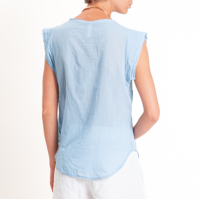 Tensione in-Camicia mussola smanicata - azzurro