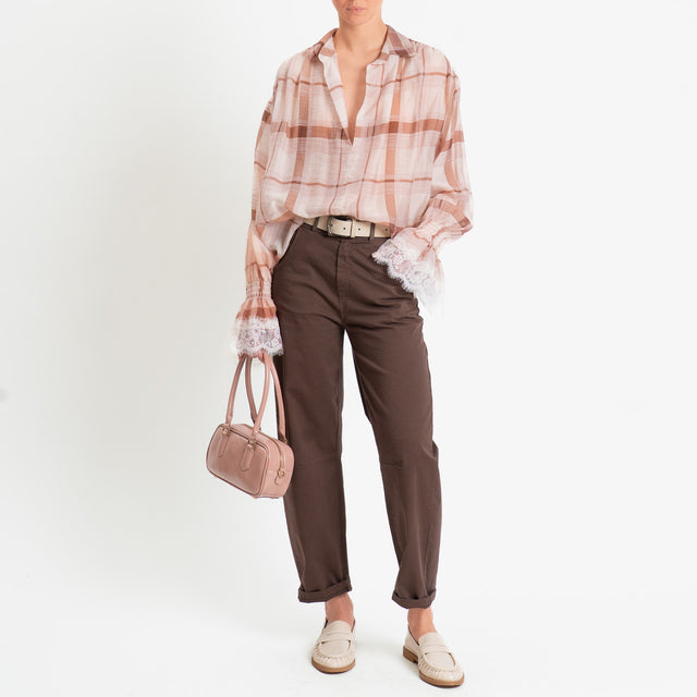 Tensione in-Pantalone barrel fit elastico dietro - caffe'