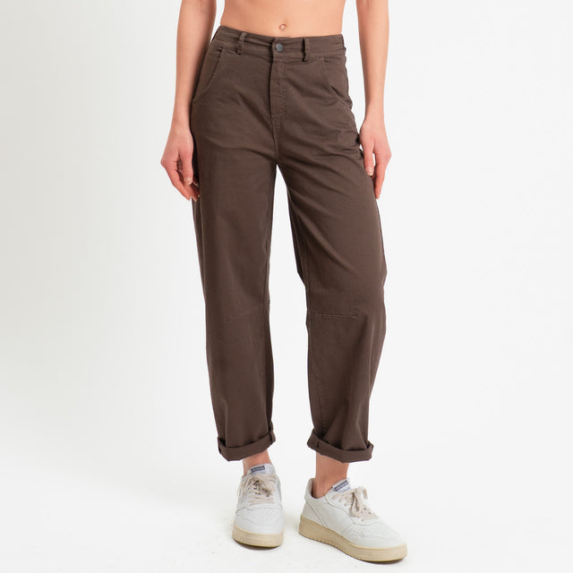 Tensione in-Pantalone barrel fit elastico dietro - caffe'