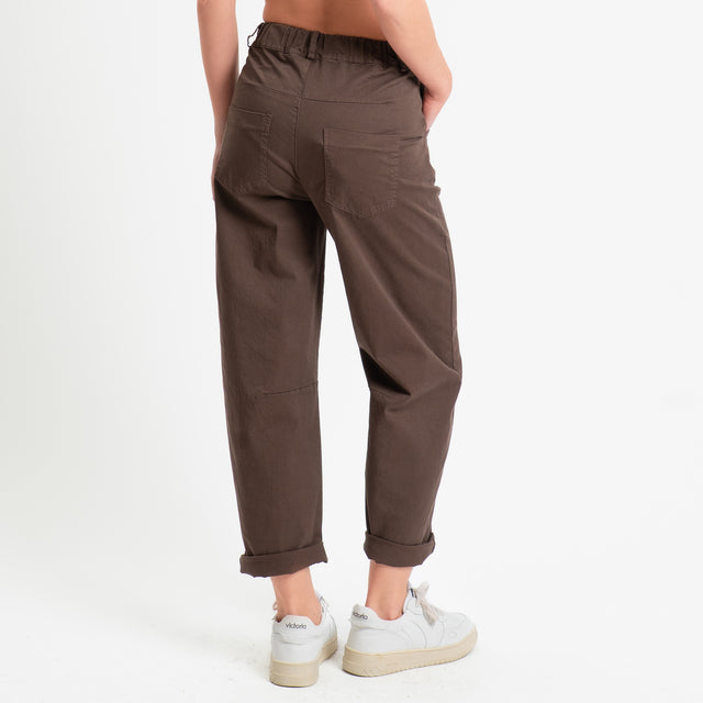 Tensione in-Pantalone barrel fit elastico dietro - caffe'