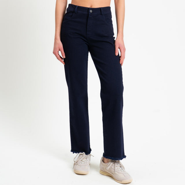 Tensione in-Pantalone sfrangiato slim straight - blu