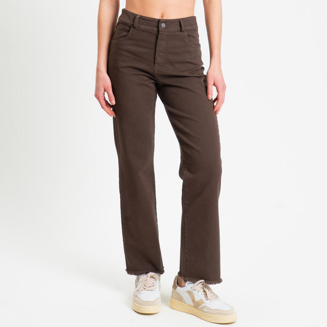 Tensione in-Pantalone sfrangiato slim straight - caffe'