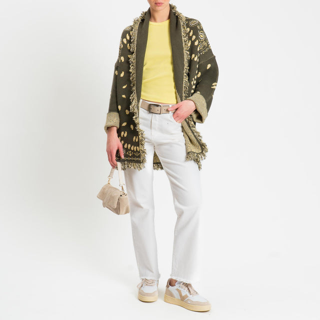 Tensione in-Pantalone sfrangiato slim straight- panna