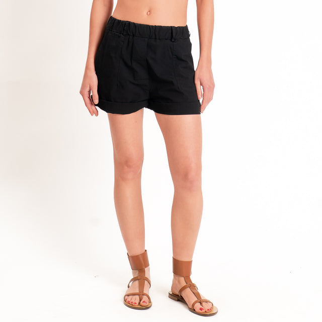 Tensione in-Shorts cotone super light elasticizzato - nero