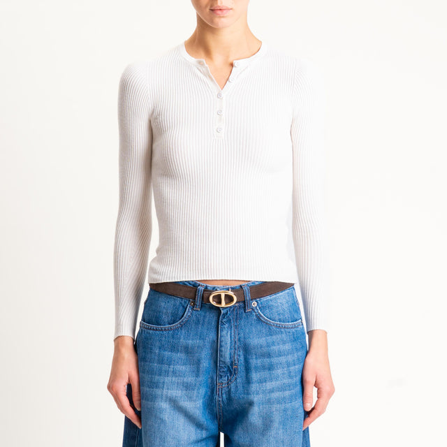Tensione in-Maglia chester a costine - crema