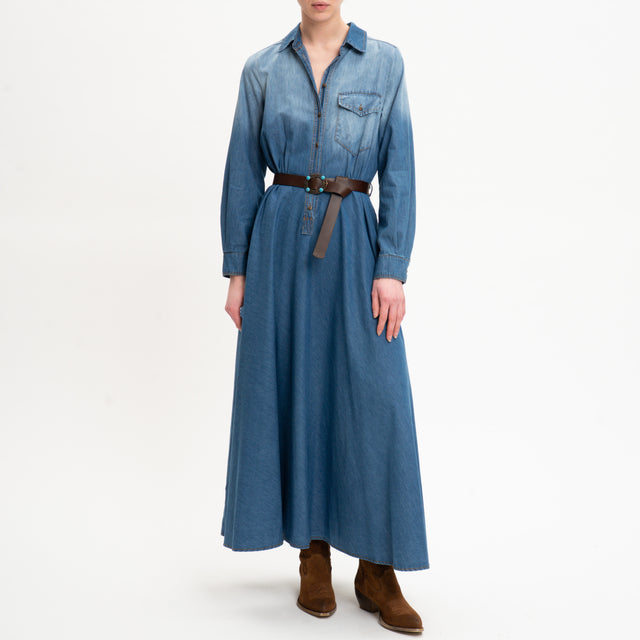 Tensione in-Abito chambray con cintura - denim