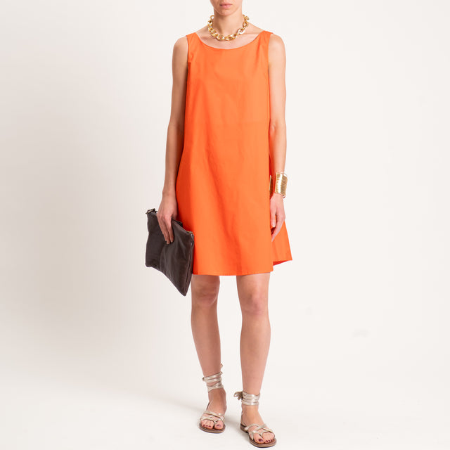 Tensione in-Abito tela parachute con tasche - arancio