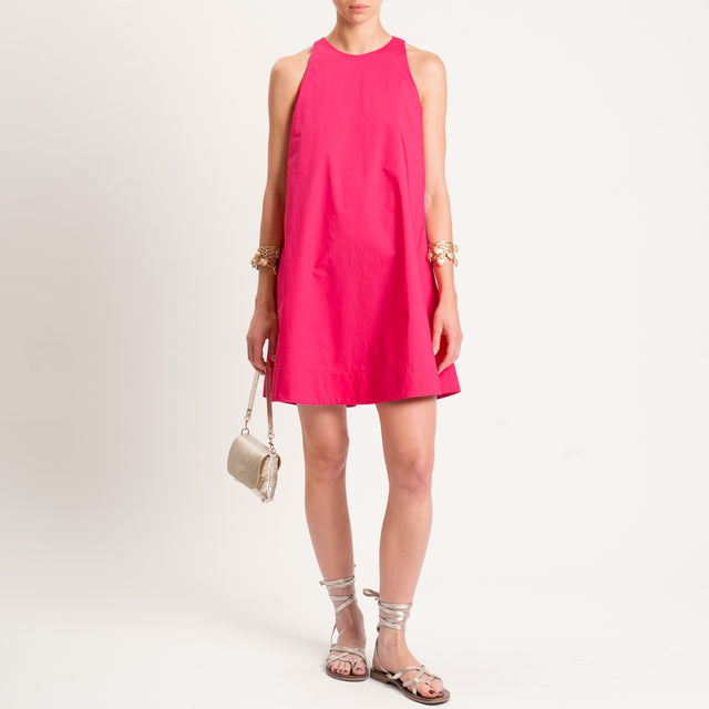 Tensione in-Abito smanicato tela parachute - fucsia