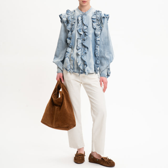 Tensione in-Camicia chambray con rouches - denim