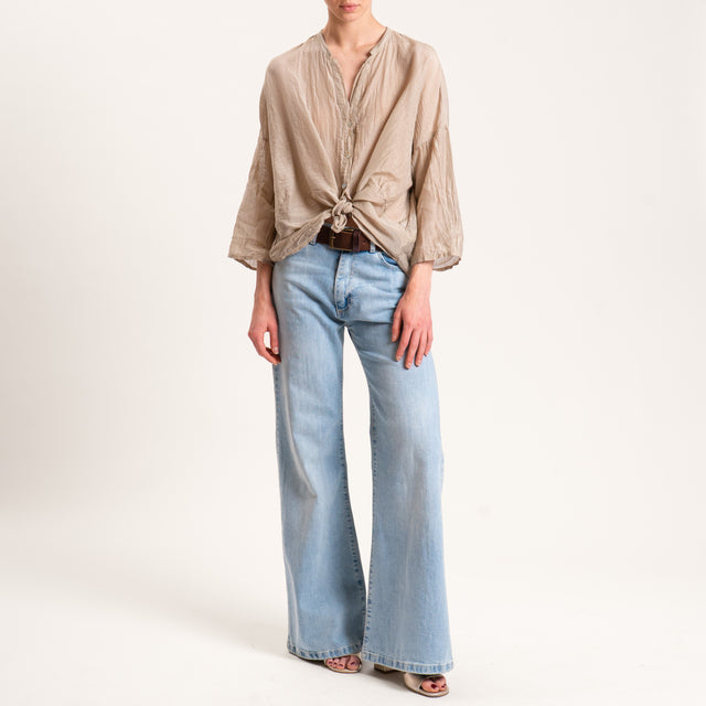 Tensione in-Camicia mussola misto seta - cammello