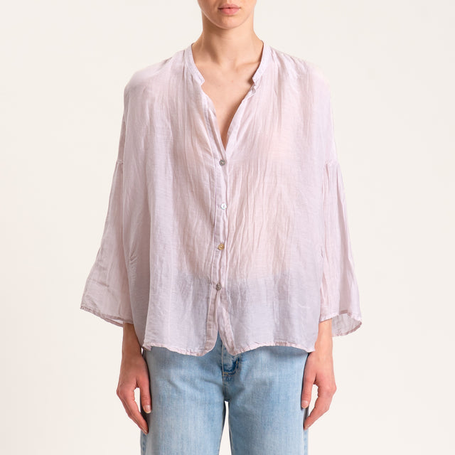 Tensione in-Camicia mussola misto seta - rosa