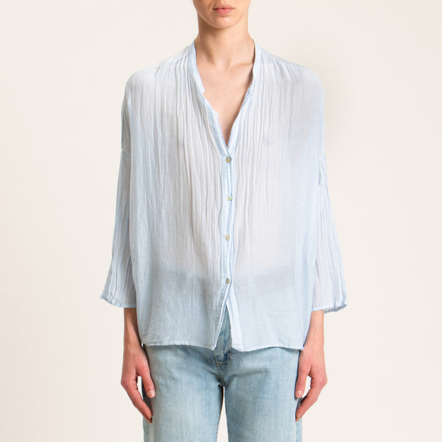 Tensione in-Camicia mussola misto seta - cielo