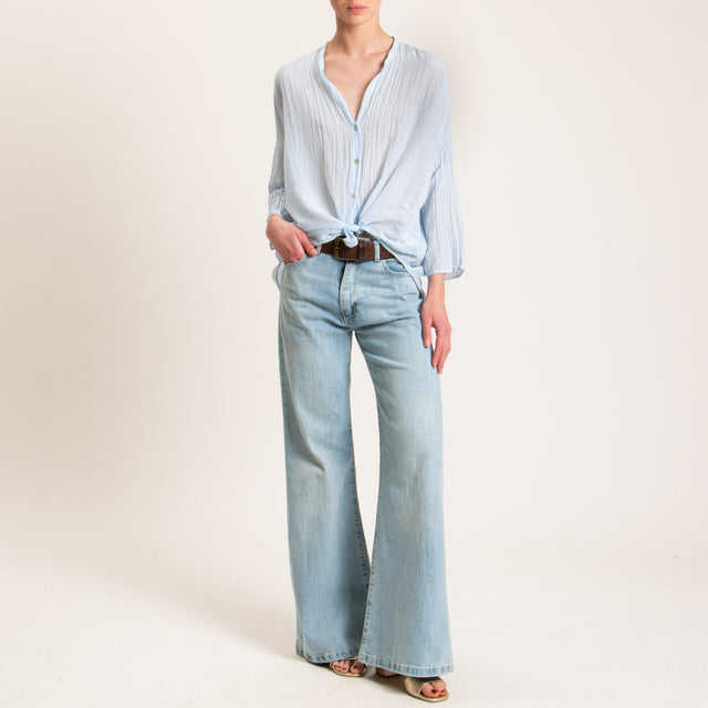 Tensione in-Camicia mussola misto seta - cielo