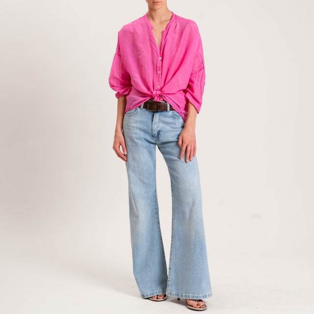 Tensione in-Camicia mussola misto seta - fucsia