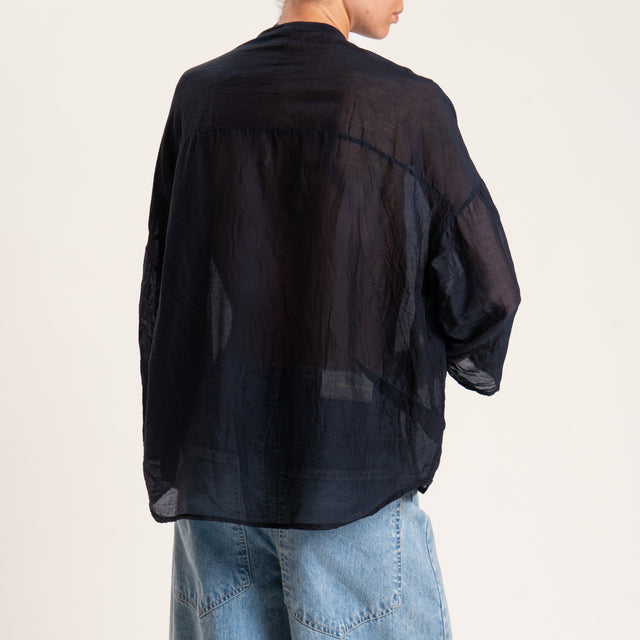 Tensione in-Camicia mussola misto seta - nero