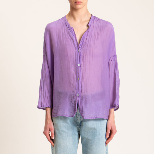 Tensione in-Camicia mussola misto seta - viola