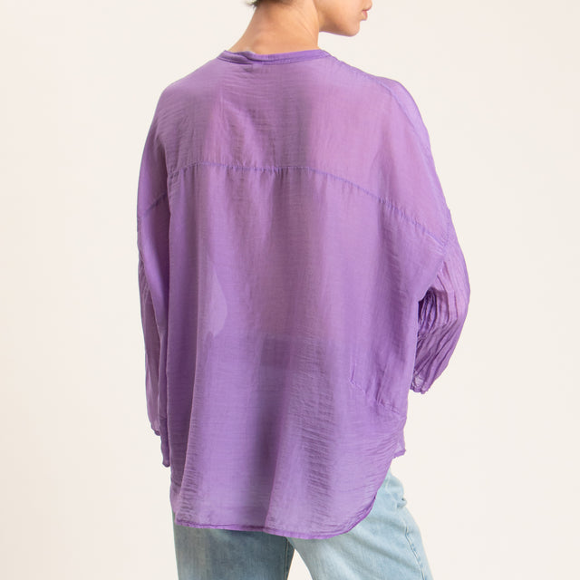 Tensione in-Camicia mussola misto seta - viola