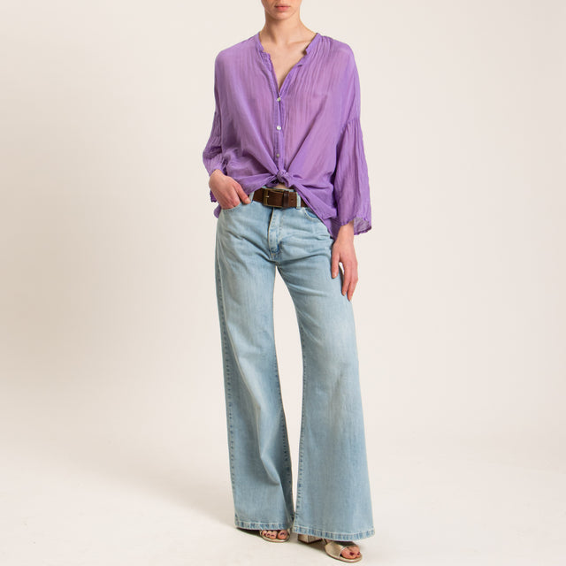 Tensione in-Camicia mussola misto seta - viola
