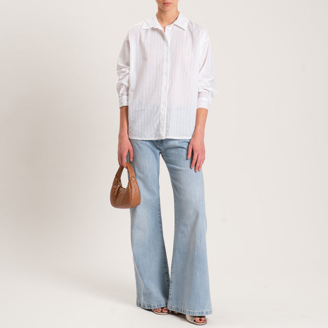 Camisa de muselina con rayas de tiza - blanca