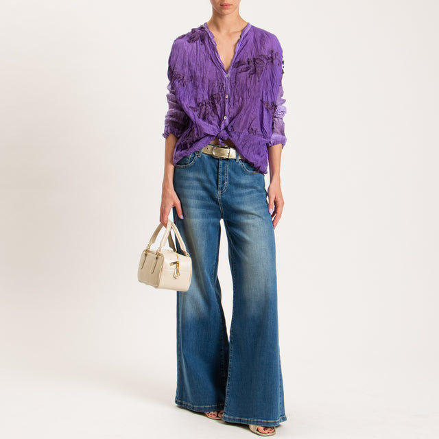Tensione in-Camicia misto seta con ricami - bouganville