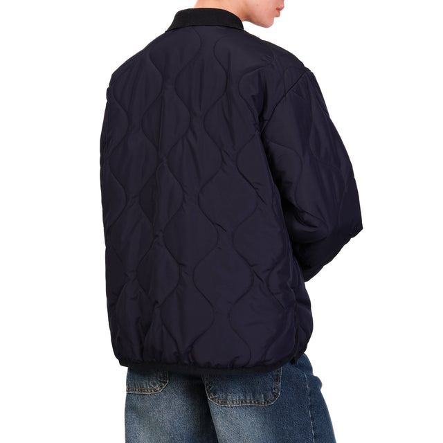 Chaqueta acolchada con parche y tensión - Azul