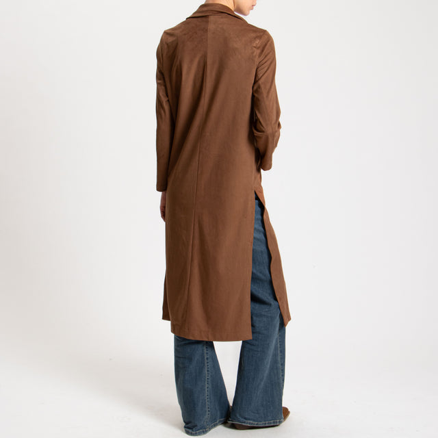 Tensione in-Trench effetto suede - cuoio