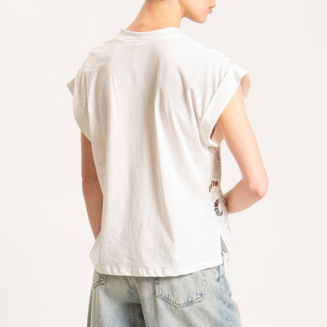 Tensione in-Blusa pizzo macramè - bianco