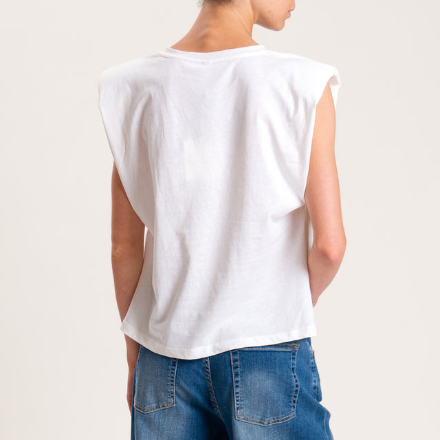 Tensione in- T-shirt con spalline - bianco