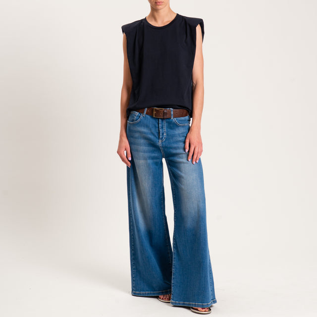 Tensione in- T-shirt con spalline - nero