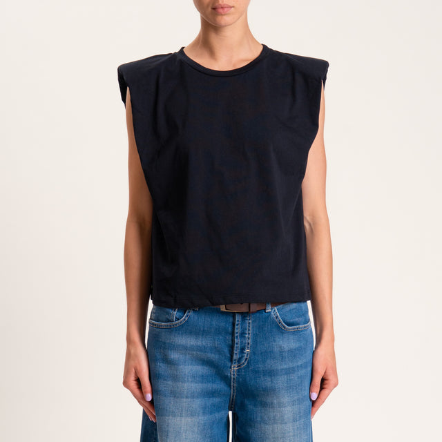 Tensione in- T-shirt con spalline - nero