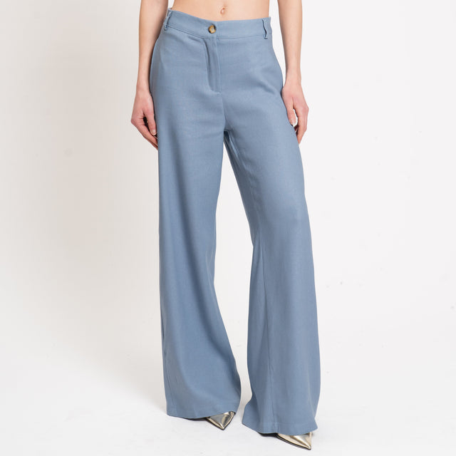 Tensione in-Pantalone palazzo elastico dietro - denim