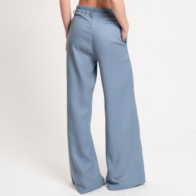 Tensione in-Pantalone palazzo elastico dietro - denim