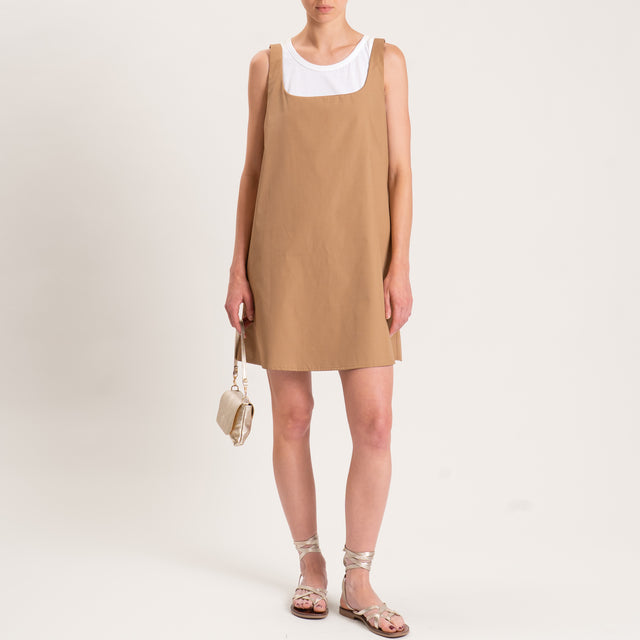 Tensione in-Abito corto tela parachute con top - cognac