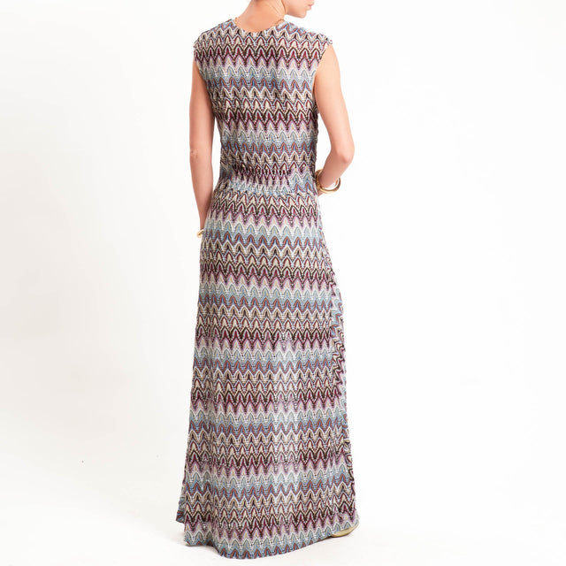 Tensione in-Abito fantasia jaquard in maglina - india/cielo/latte