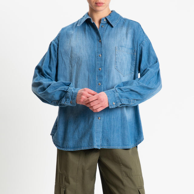 Tensione in-Camicia jeans tela light - denim