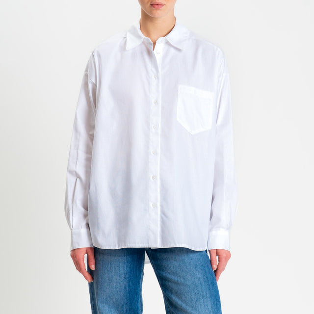 Tensione in-Camicia oxford over in cotone - bianco