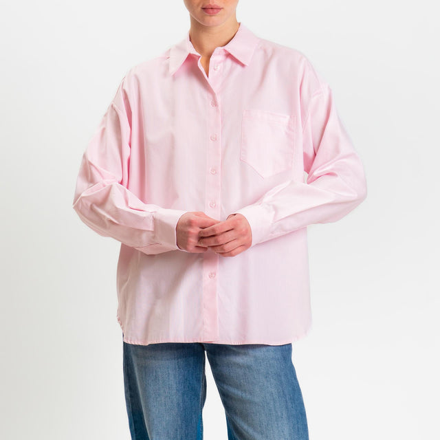Tensione in-Camicia oxford over in cotone - rosa