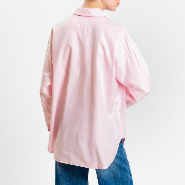 Tensione in-Camicia oxford over in cotone - rosa