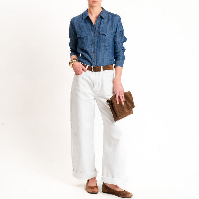 Tensione in-Camicia chambray tencel/lino - denim