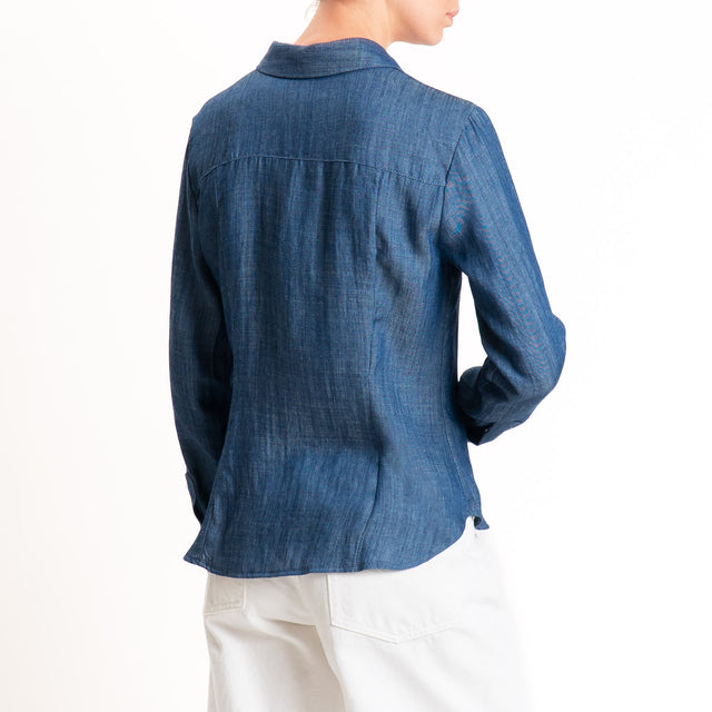 Tensione in-Camicia chambray tencel/lino - denim