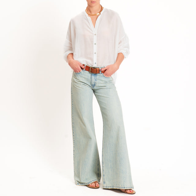 Tensione in-Camicia mussola misto seta - bianco