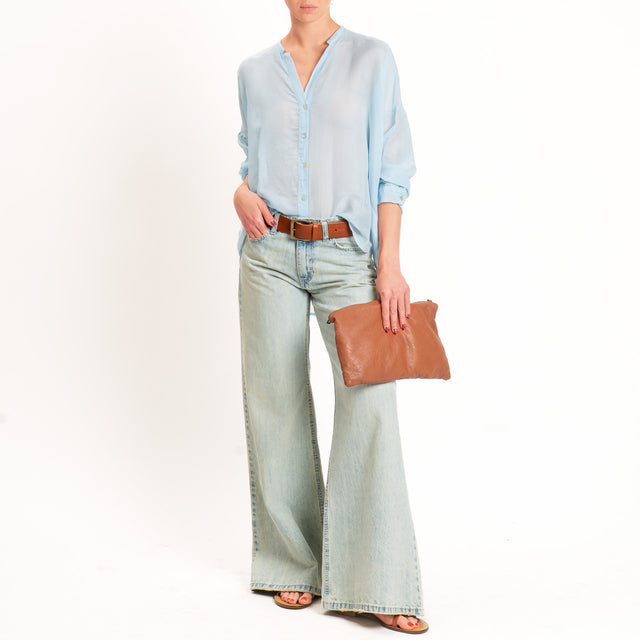 Tensione in-Camicia mussola misto seta - nuvola