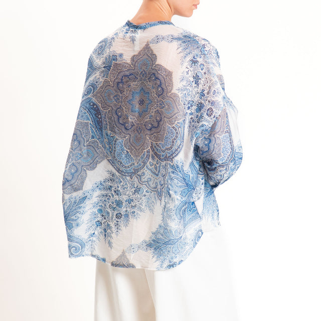 Tensione in-Camicia mussola fantasia cashmere - latte/jeans
