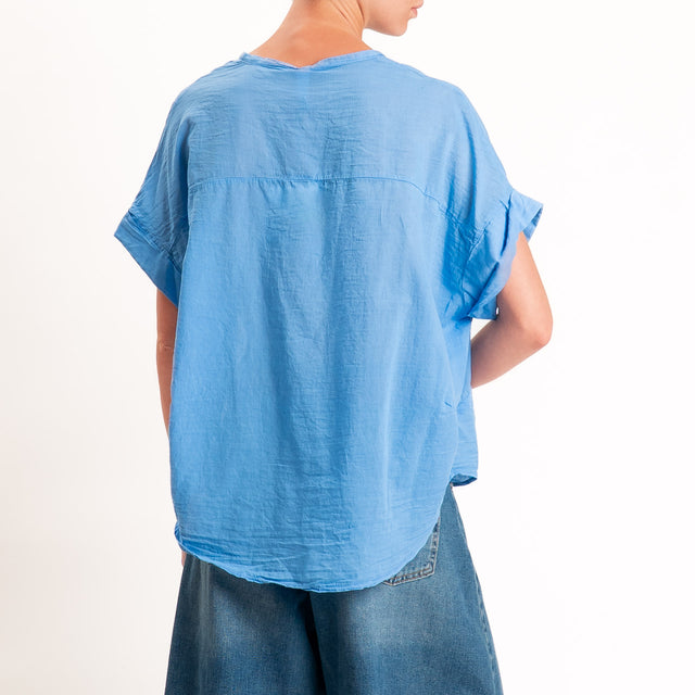 Tensione in-Camicia in mussola manica scesa - avio