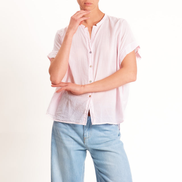 Tensione in-Camicia in mussola manica scesa - rosa