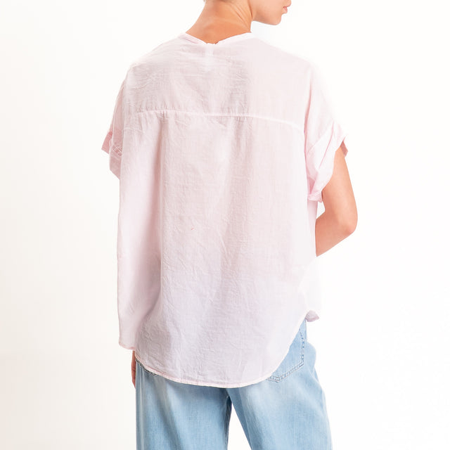 Tensione in-Camicia in mussola manica scesa - rosa