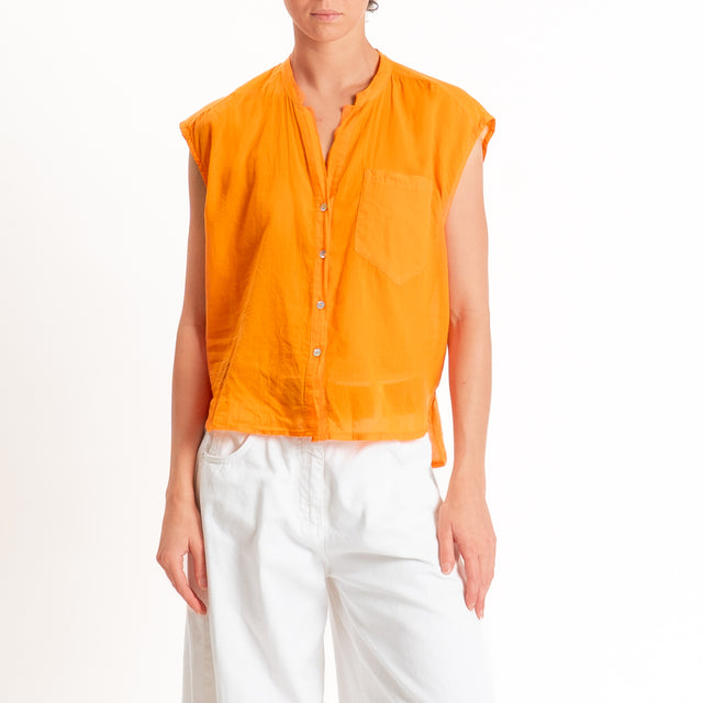 Tensione in-Camicia mussola smanicata - arancio