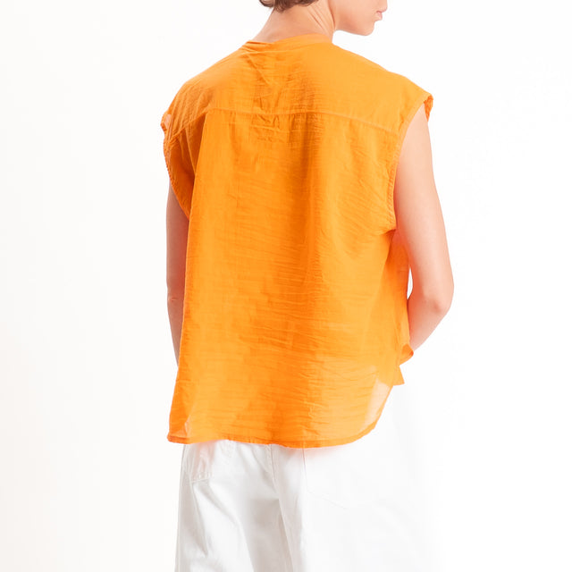 Tensione in-Camicia mussola smanicata - arancio