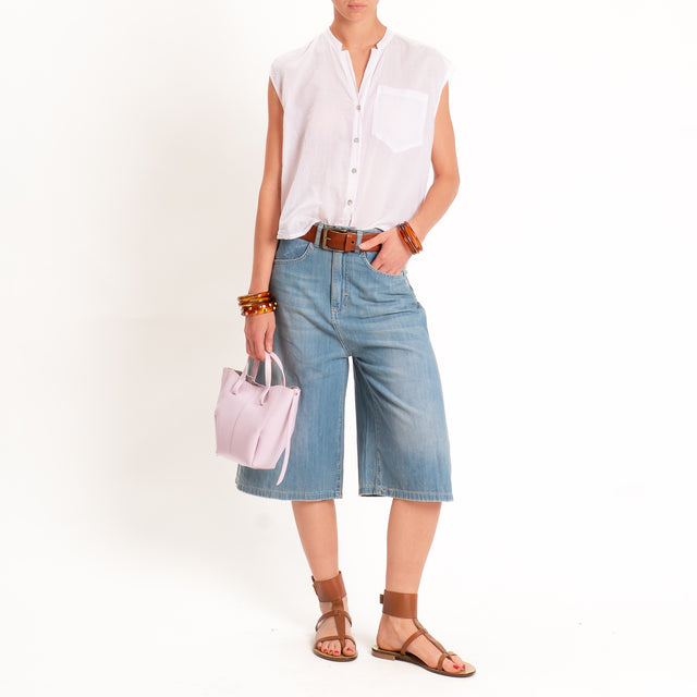 Tensione in-Camicia mussola smanicata - rosa