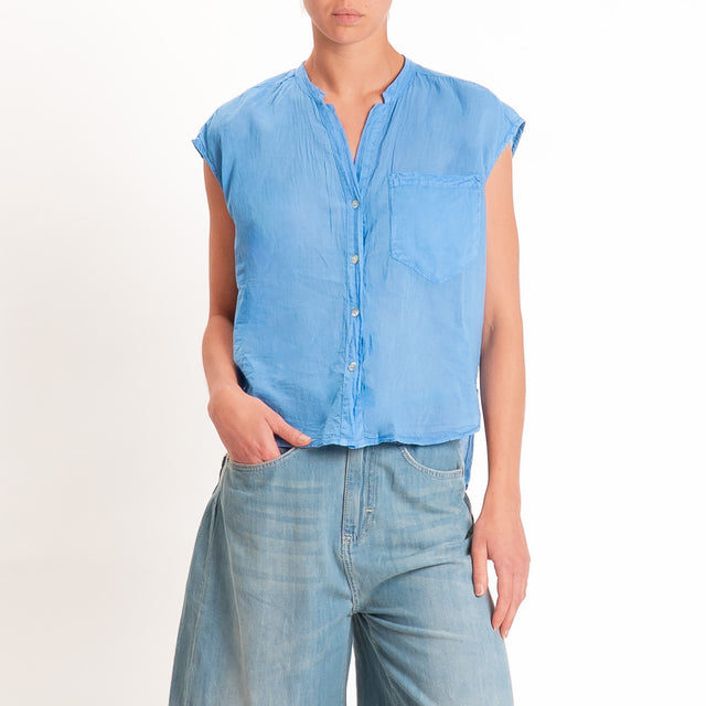 Tensione in-Camicia mussola smanicata - royal